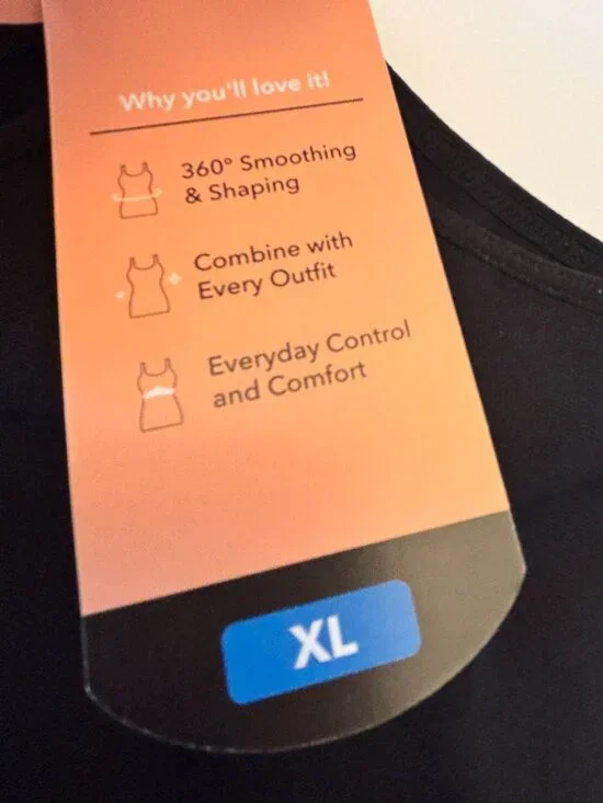 Shapermint All Day Every Day Scoop Neck Cami Tank Top Black Shapewear 14 16 New - Picture 12 of 16